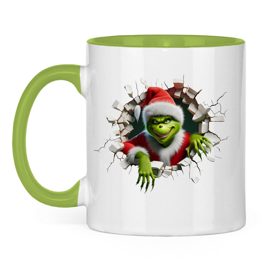 Tasse zweifarbig "Grinch Break Through"