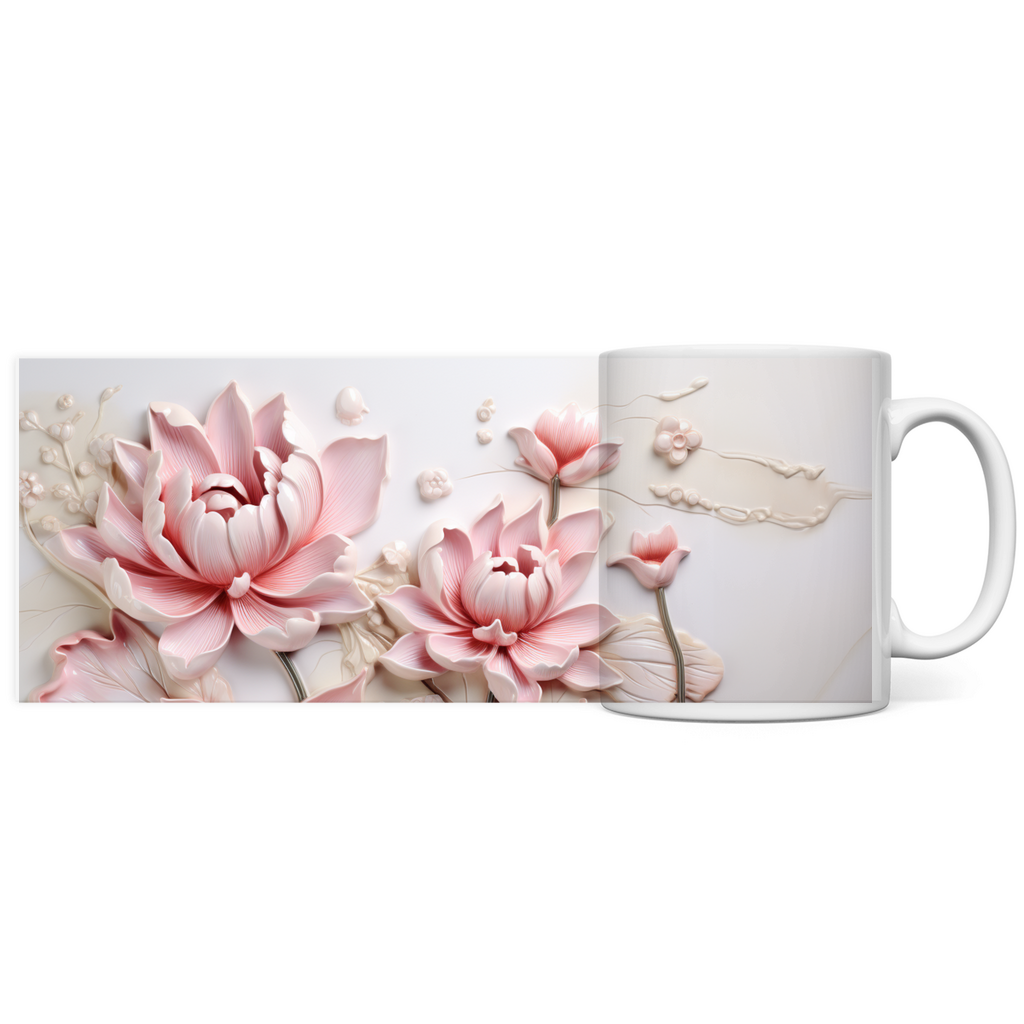 Panorama Tasse "Pink Flower" - Grafikmagie