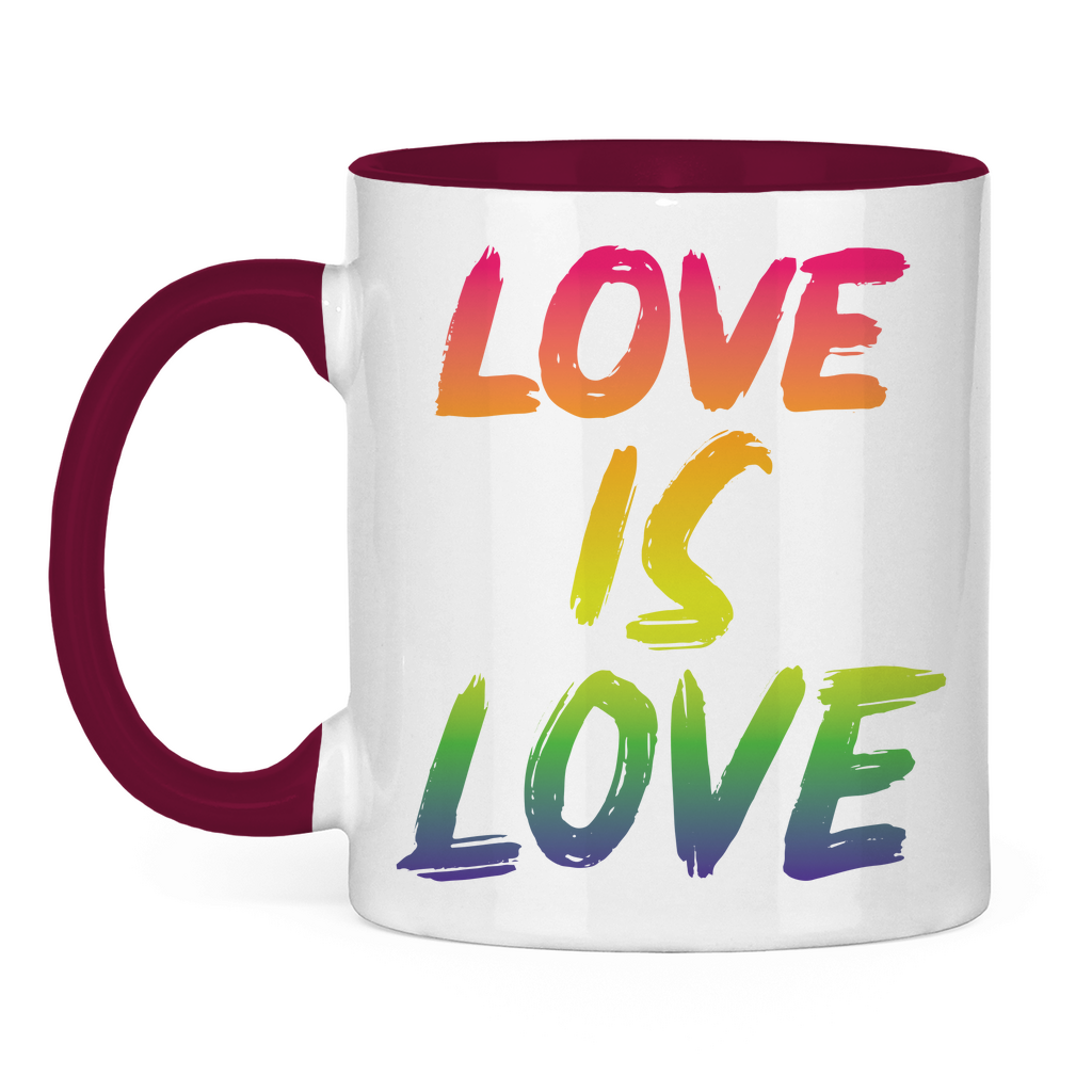 Tasse zweifarbig "Love is Love" - Grafikmagie