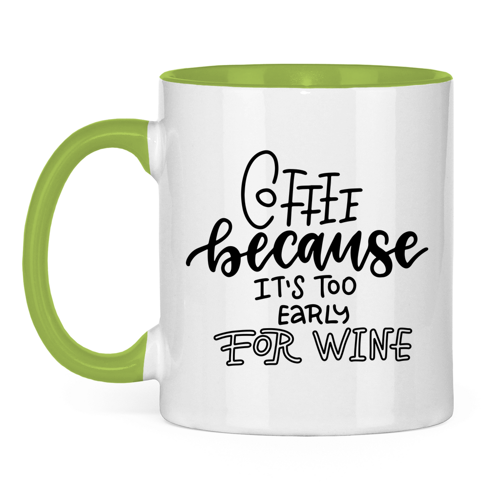 Tasse zweifarbig "Coffee because" - Grafikmagie