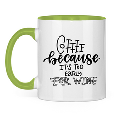 Tasse zweifarbig "Coffee because" - Grafikmagie