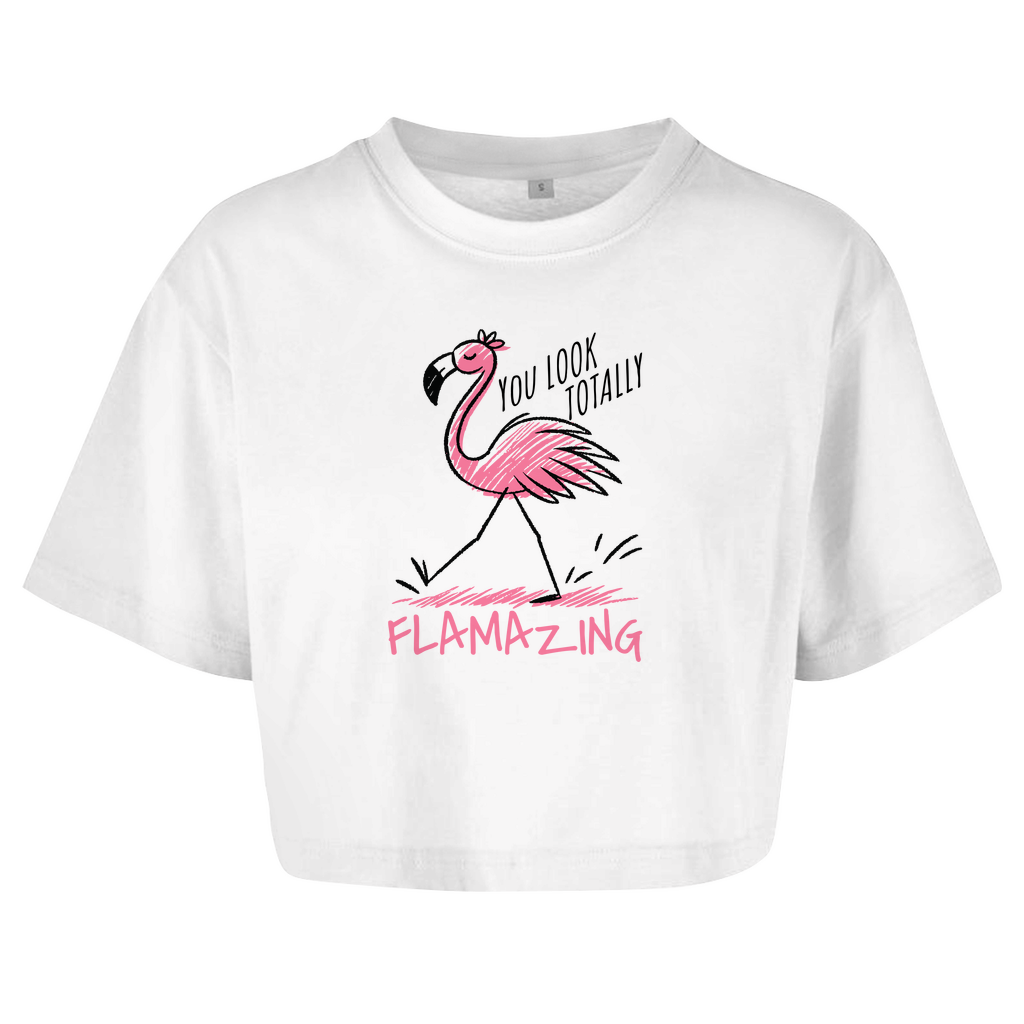 Damen Oversize Crop Top  "Flamazing"