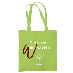 Tragetasche "Bin kurz Weinkaufen" - Grafikmagie