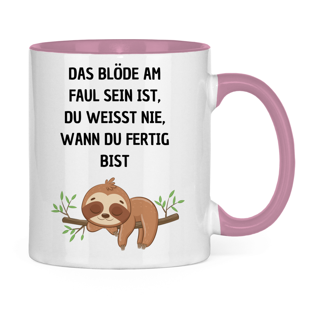 Tasse zweifarbig "Das blöde am Faul sein.." - Grafikmagie