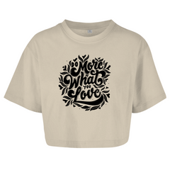 Damen Oversize Crop Top  "Do more what you love"