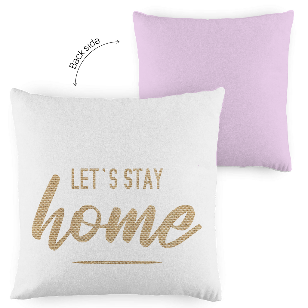 Kopfkissen zweifarbig "Let's stay home" - Grafikmagie