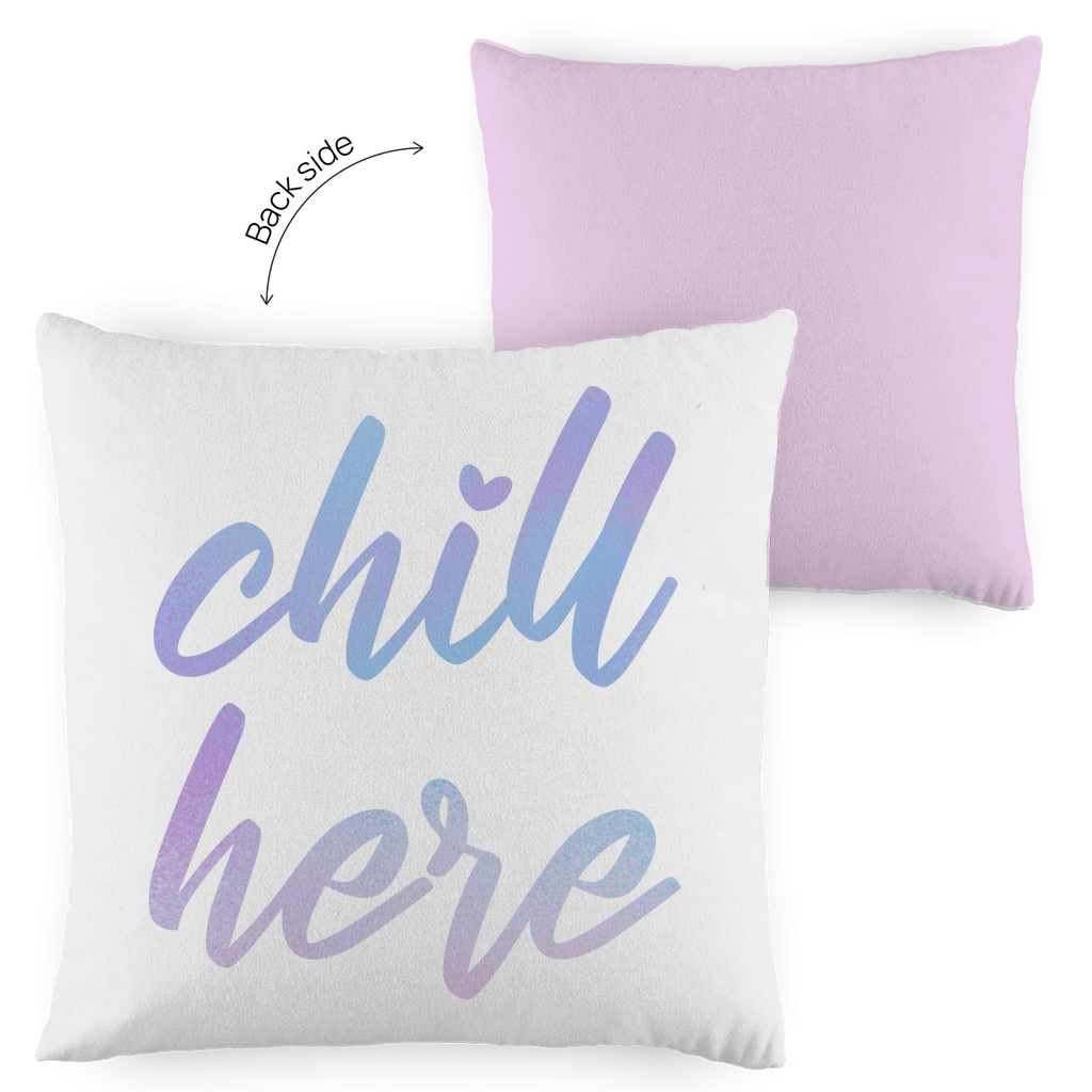 Kopfkissen zweifarbig "Chill here" - Grafikmagie