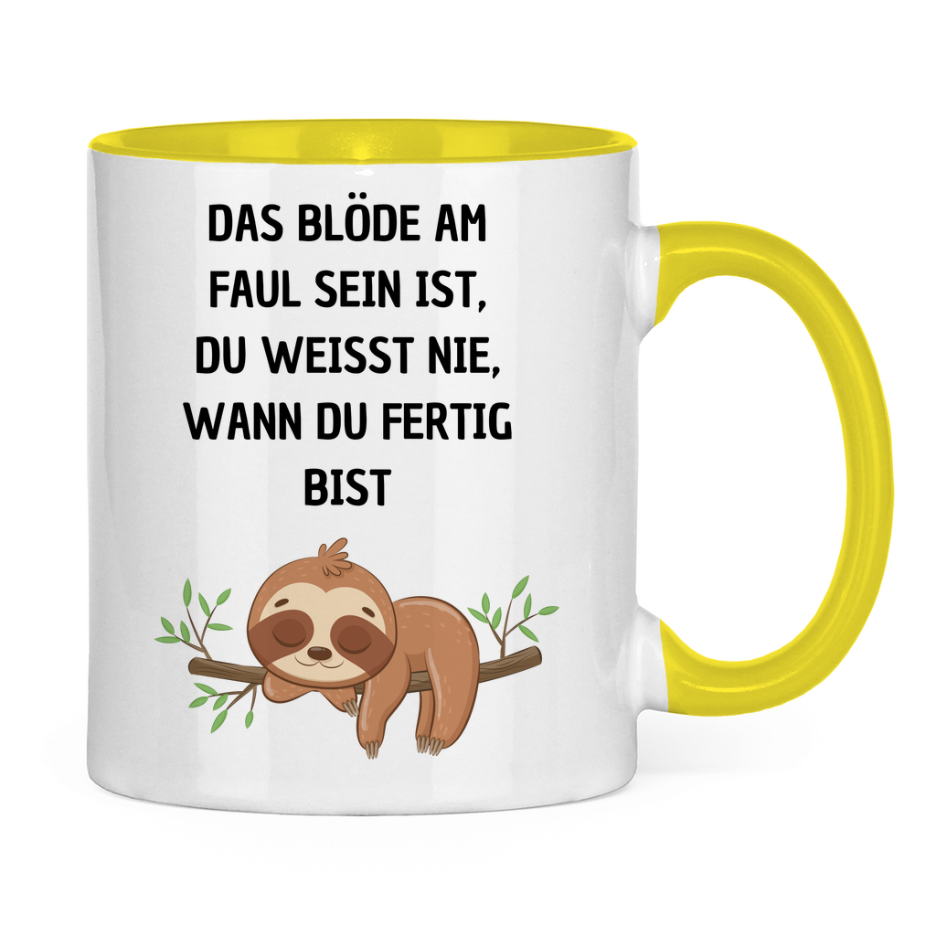 Tasse zweifarbig "Das blöde am Faul sein.." - Grafikmagie