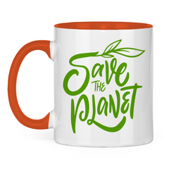 Tasse zweifarbig "Save the Planet" - Grafikmagie