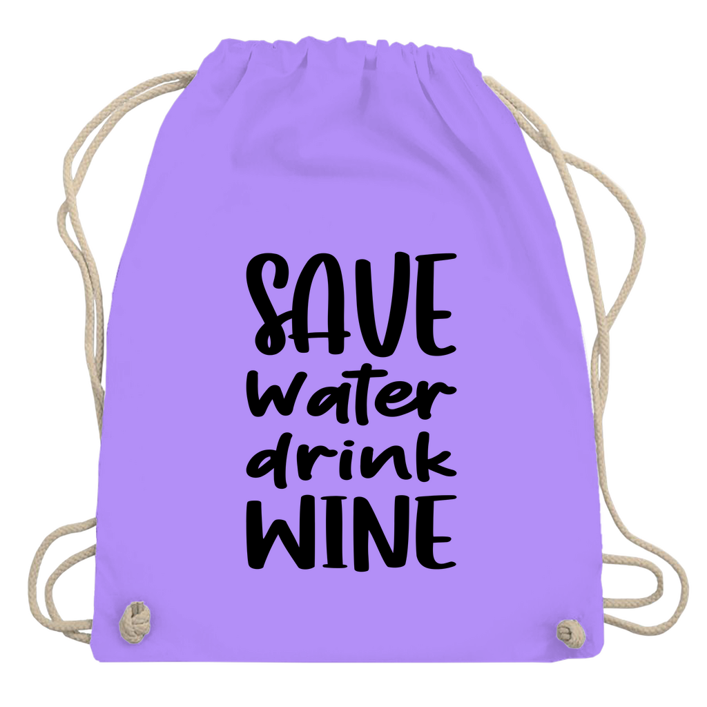 Turnbeutel "Save water drink wine"