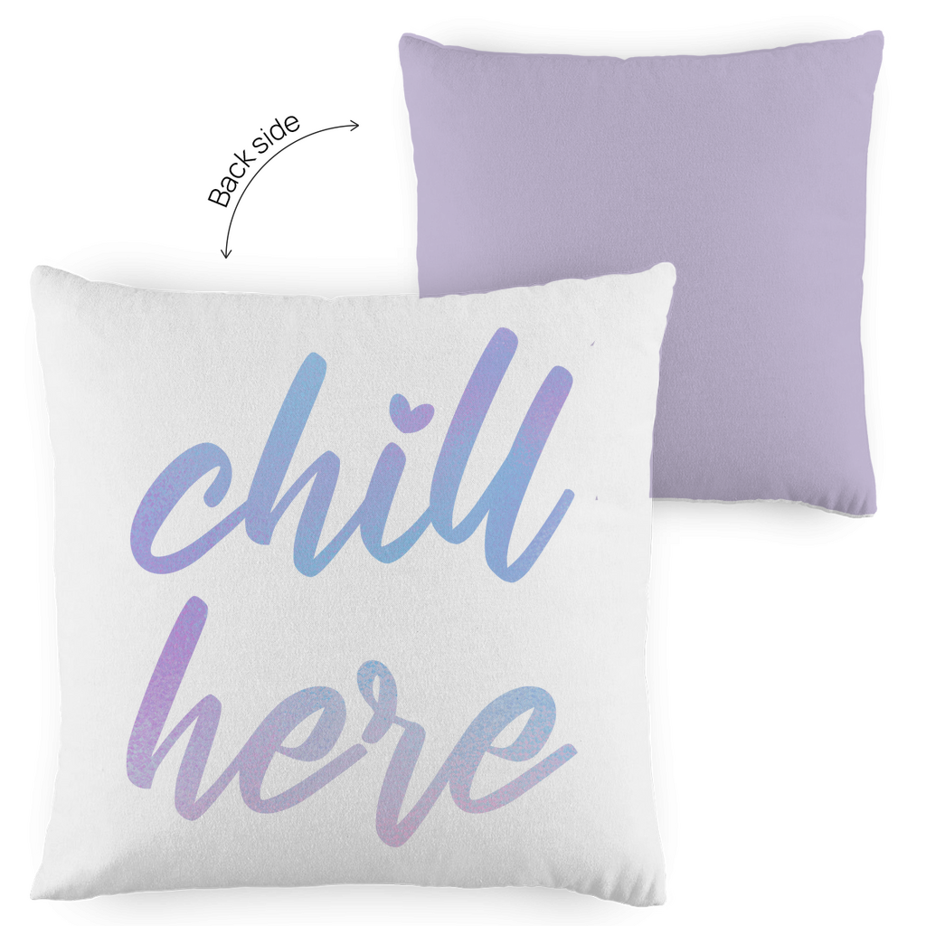 Kopfkissen zweifarbig "Chill here" - Grafikmagie