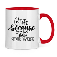 Tasse zweifarbig "Coffee because" - Grafikmagie