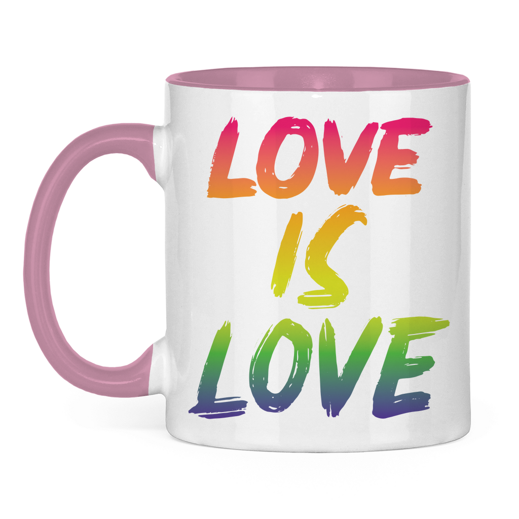 Tasse zweifarbig "Love is Love" - Grafikmagie