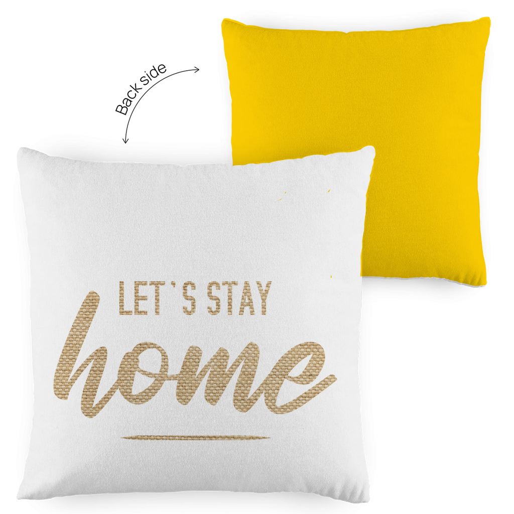 Kopfkissen zweifarbig "Let's stay home" - Grafikmagie
