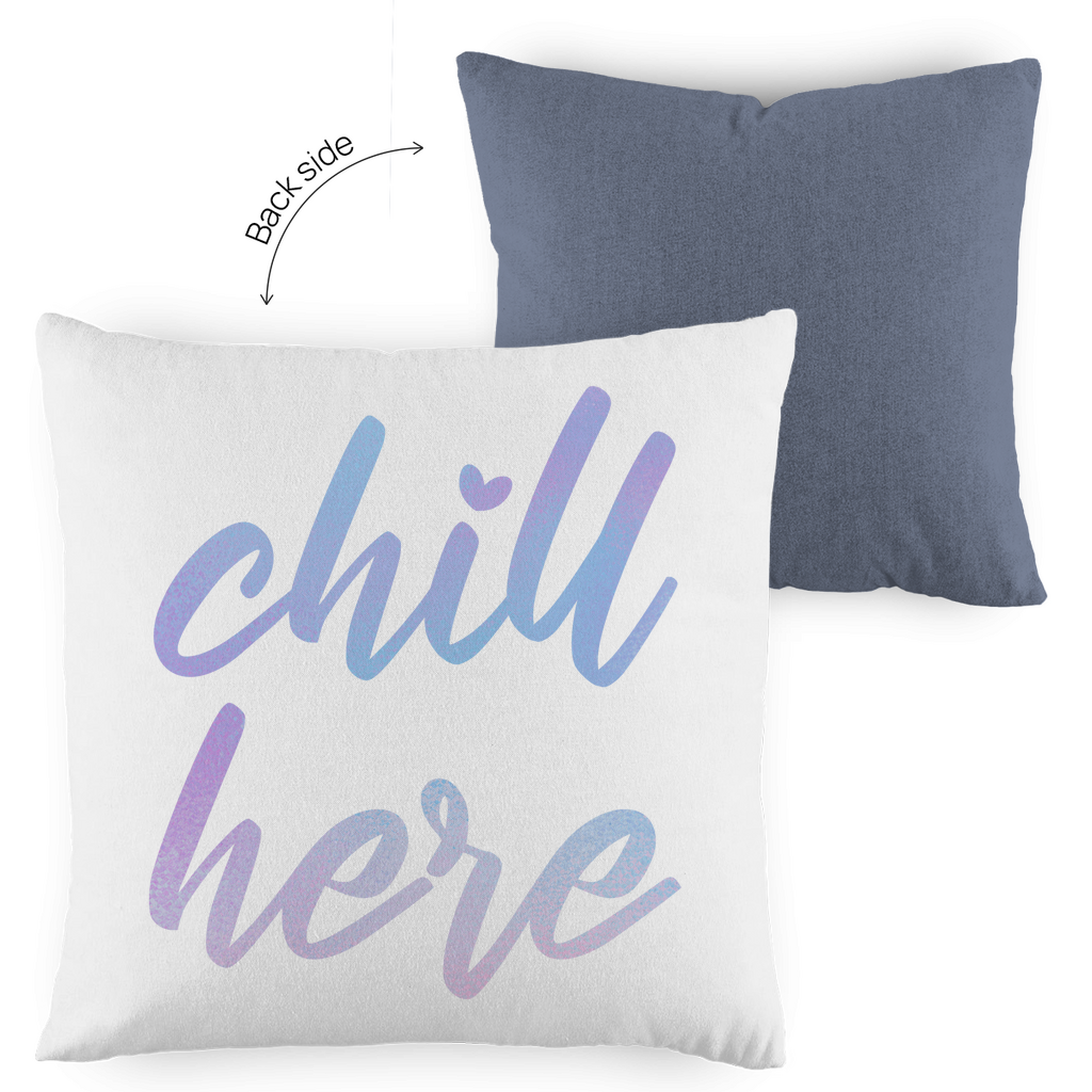 Kopfkissen zweifarbig "Chill here" - Grafikmagie