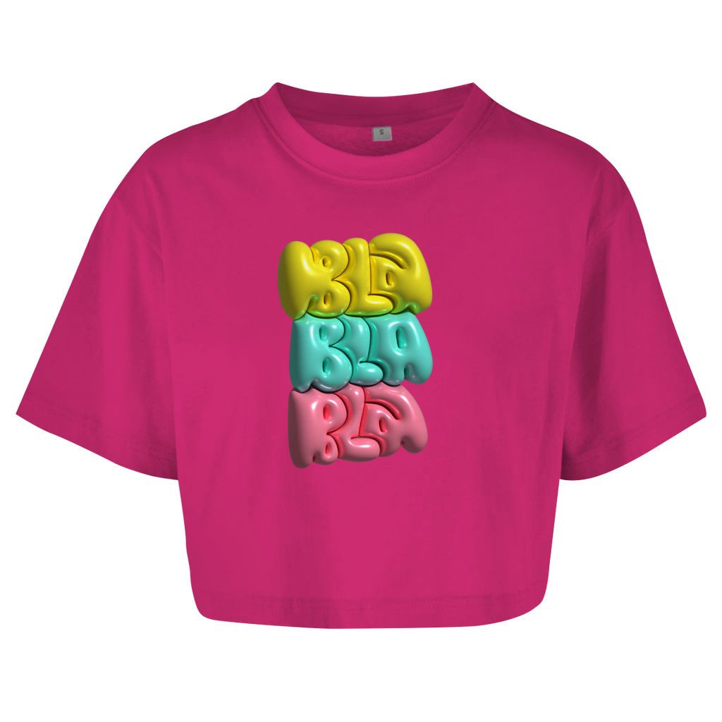 Damen Oversize Crop Top  "Bla Bla Bla"