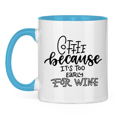 Tasse zweifarbig "Coffee because" - Grafikmagie