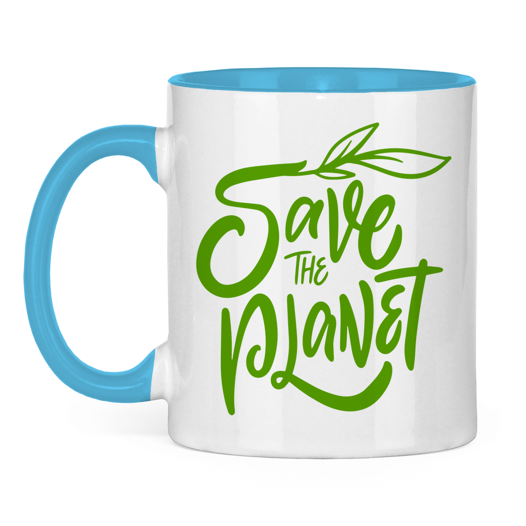 Tasse zweifarbig "Save the Planet" - Grafikmagie