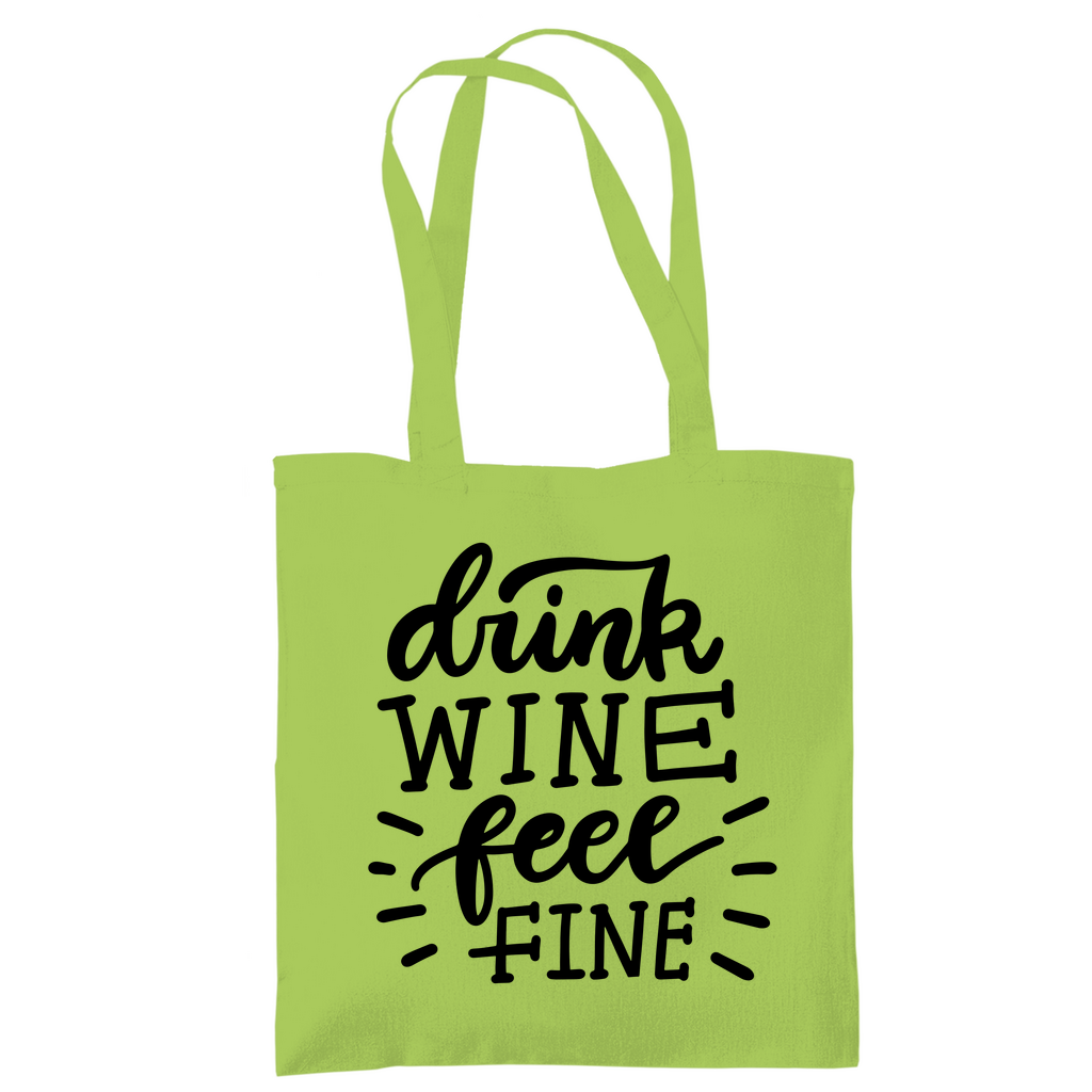 Tragetasche "Drink wine feel fine" - Grafikmagie