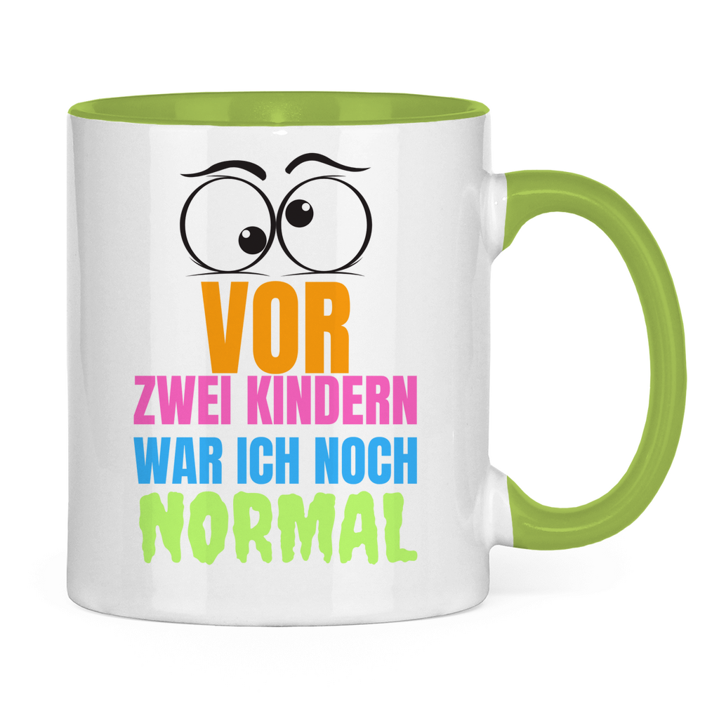Tasse zweifarbig "Vor zwei Kindern war ich noch normal" - Grafikmagie