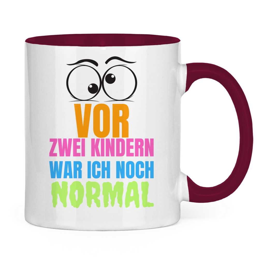 Tasse zweifarbig "Vor zwei Kindern war ich noch normal" - Grafikmagie