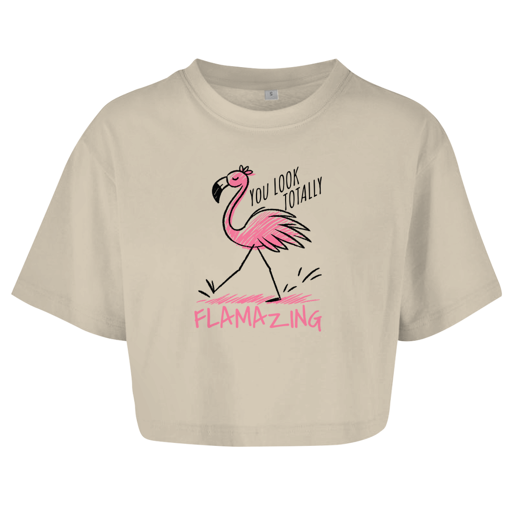 Damen Oversize Crop Top  "Flamazing"