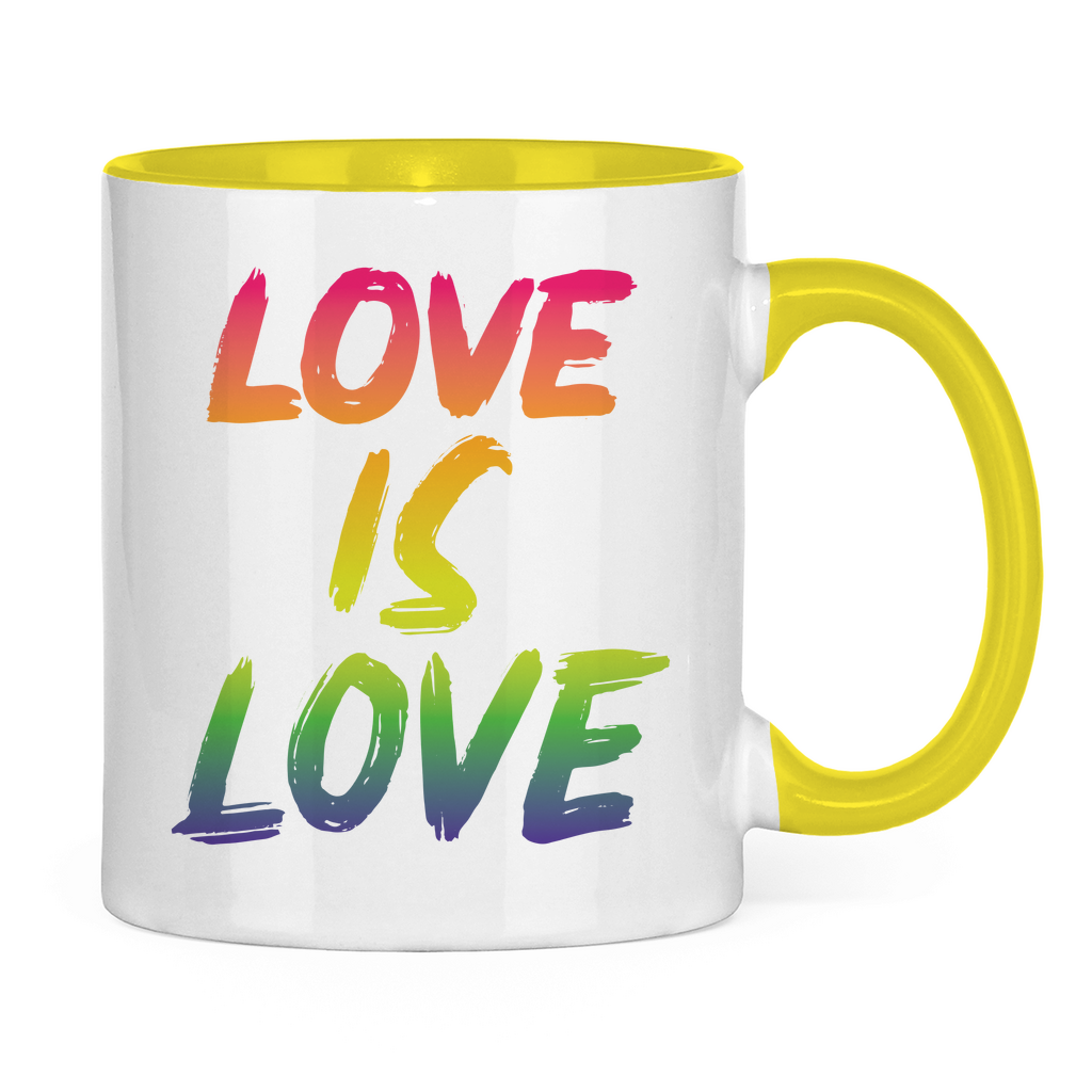 Tasse zweifarbig "Love is Love" - Grafikmagie