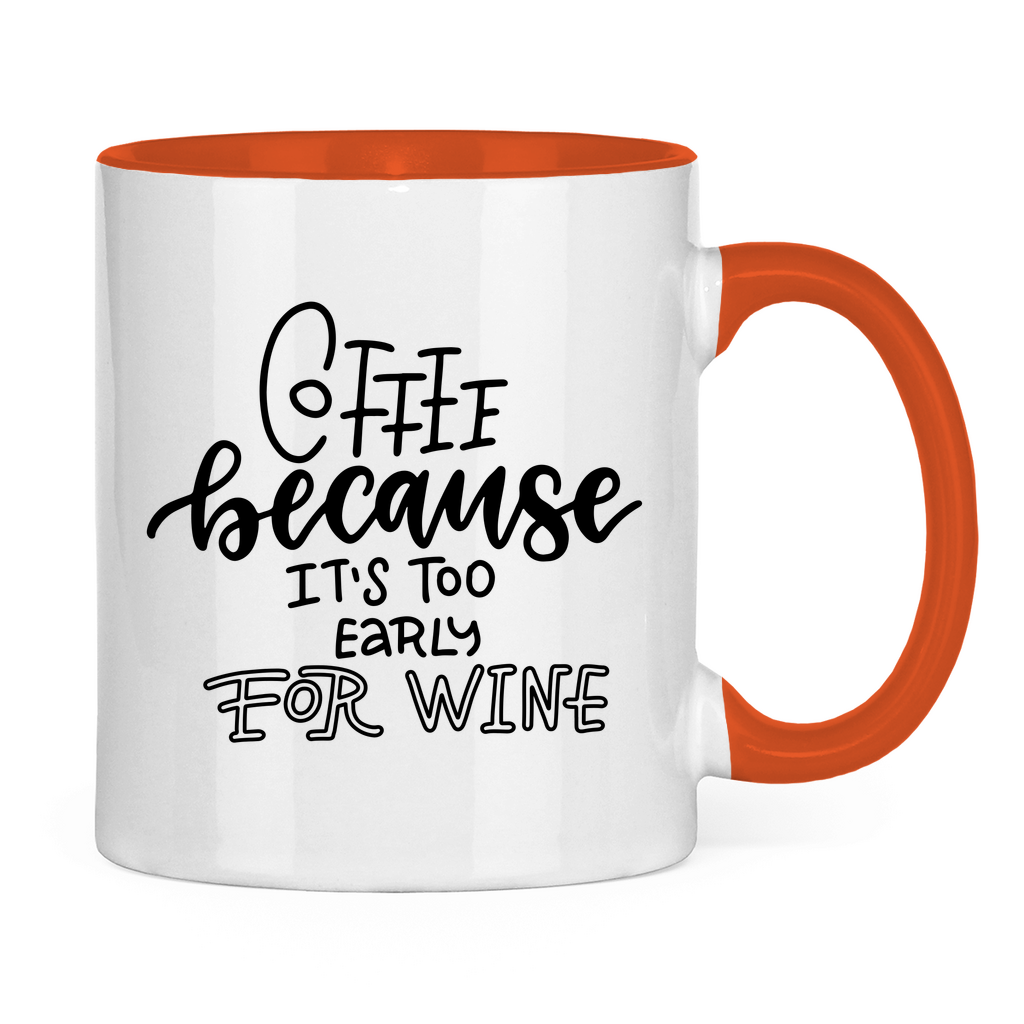 Tasse zweifarbig "Coffee because" - Grafikmagie
