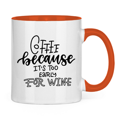Tasse zweifarbig "Coffee because" - Grafikmagie