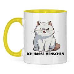 Tasse zweifarbig "Ich hasse Menschen" - Grafikmagie