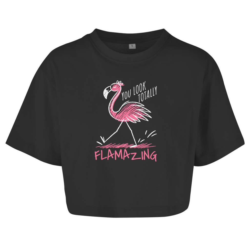 Damen Oversize Crop Top  "Flamazing"