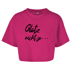 Damen Oversize Crop Top  "Glotz nicht so"