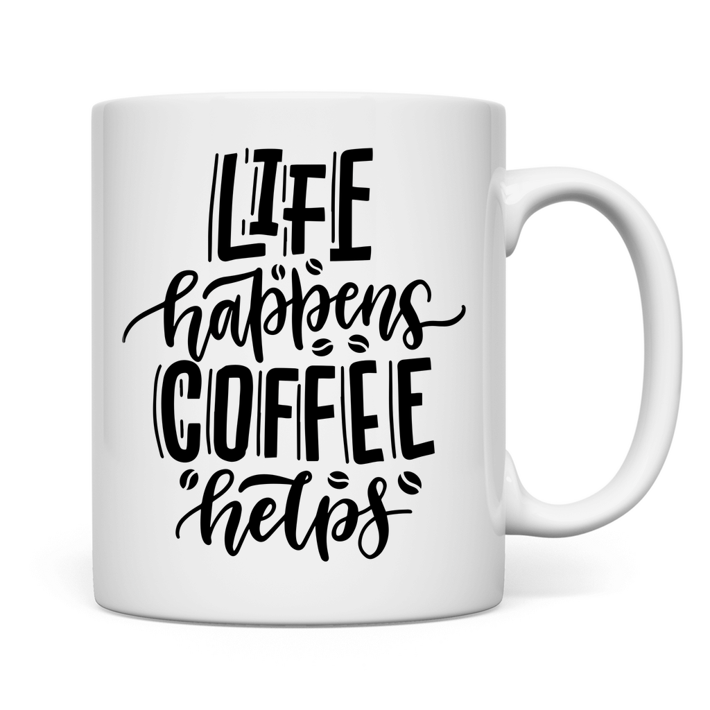 Tasse "Life happens" - Grafikmagie