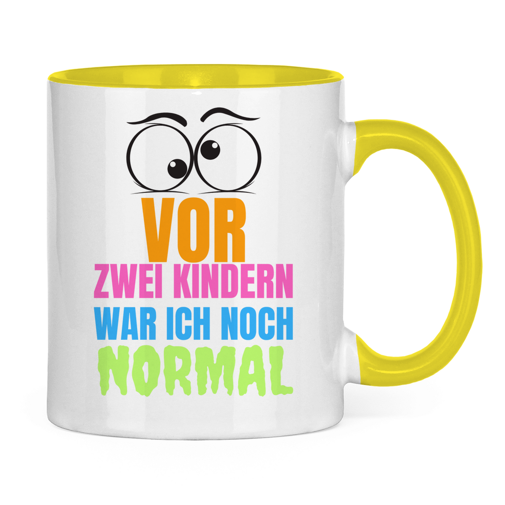 Tasse zweifarbig "Vor zwei Kindern war ich noch normal" - Grafikmagie