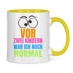 Tasse zweifarbig "Vor zwei Kindern war ich noch normal" - Grafikmagie