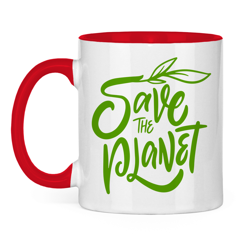 Tasse zweifarbig "Save the Planet" - Grafikmagie