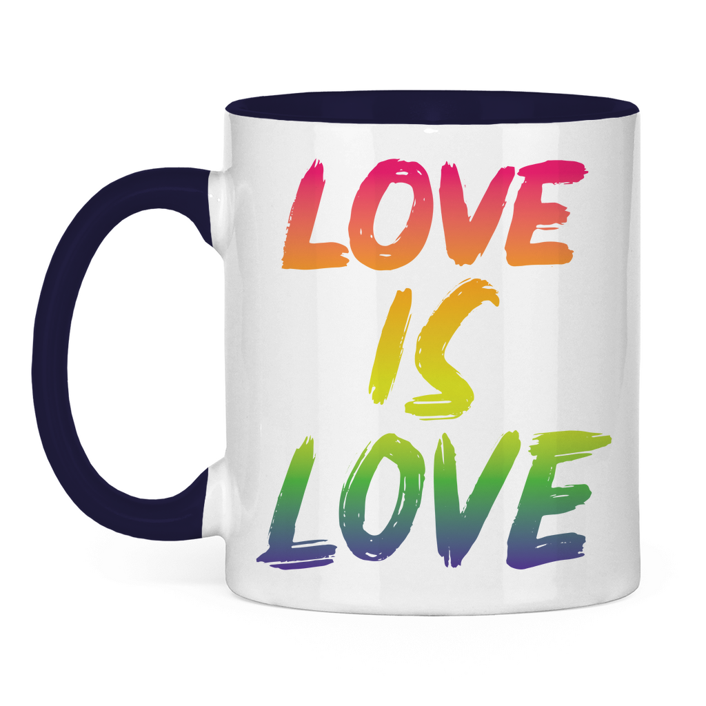 Tasse zweifarbig "Love is Love" - Grafikmagie