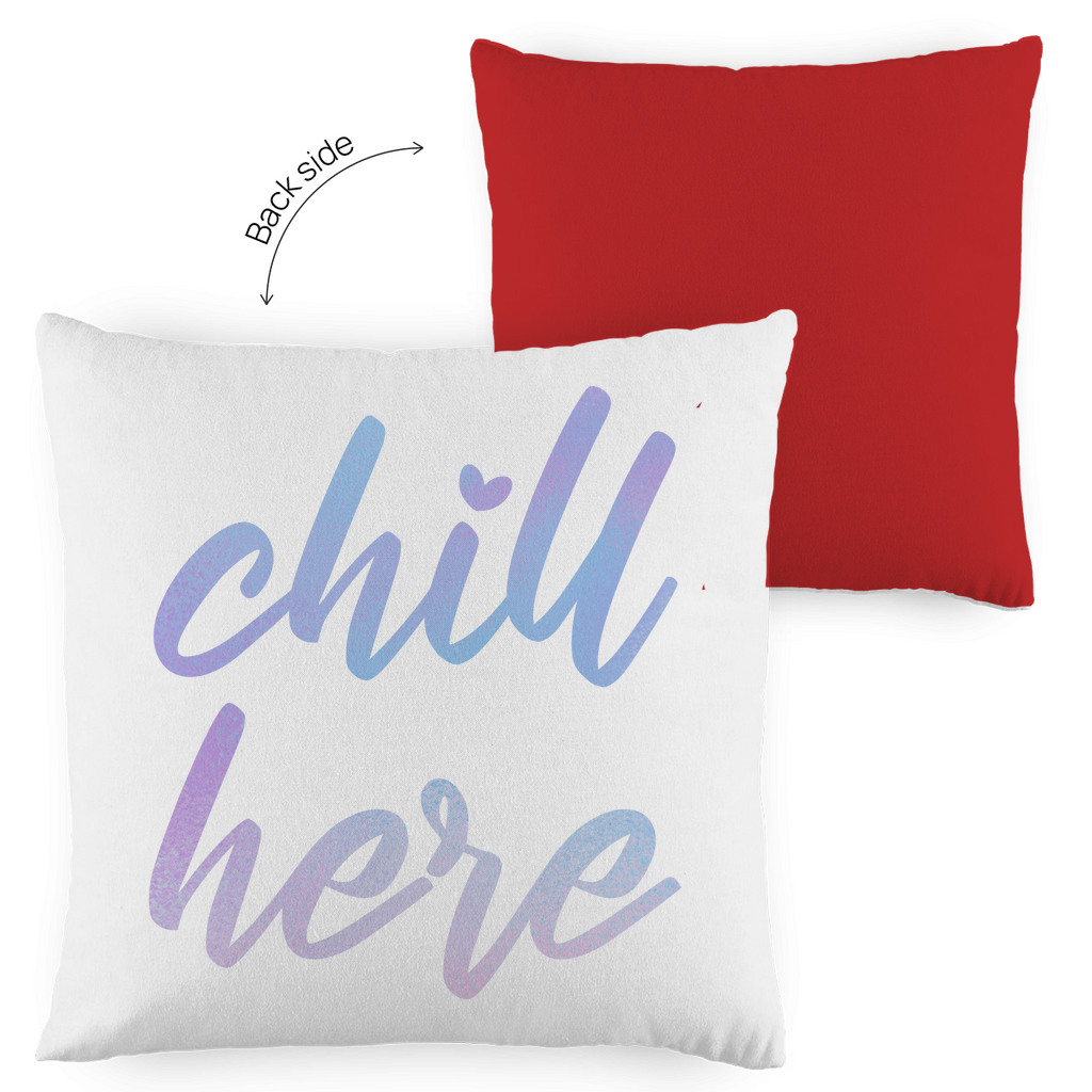 Kopfkissen zweifarbig "Chill here" - Grafikmagie