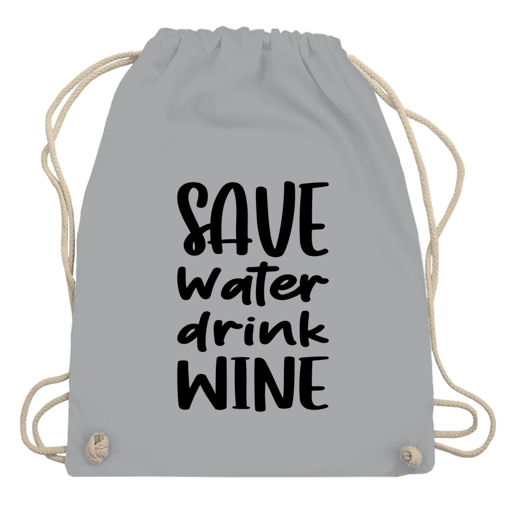 Turnbeutel "Save water drink wine"