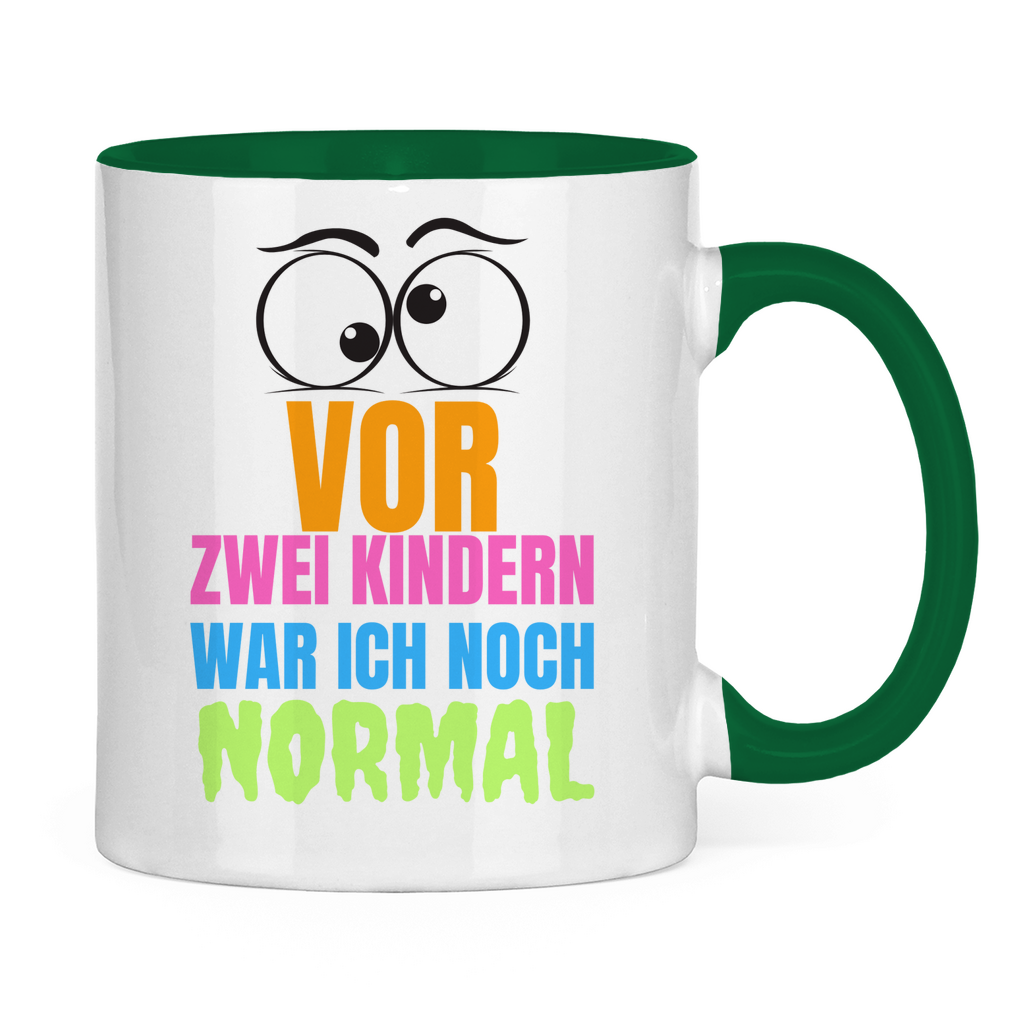 Tasse zweifarbig "Vor zwei Kindern war ich noch normal" - Grafikmagie