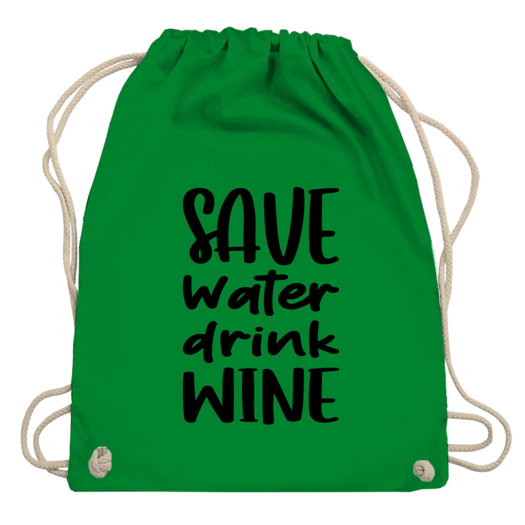 Turnbeutel "Save water drink wine"