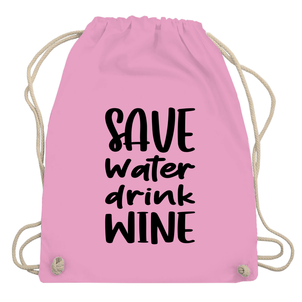 Turnbeutel "Save water drink wine"