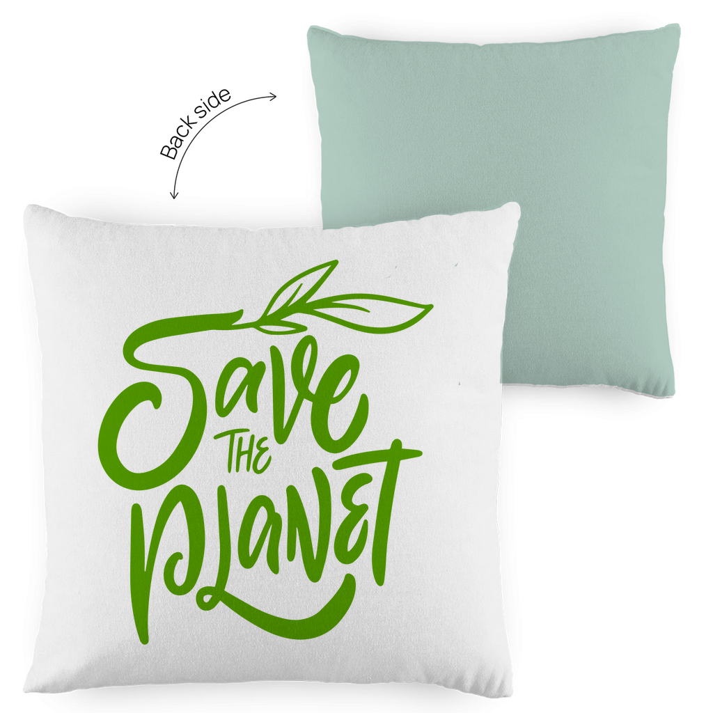 Kopfkissen zweifarbig "Save the Planet" - Grafikmagie