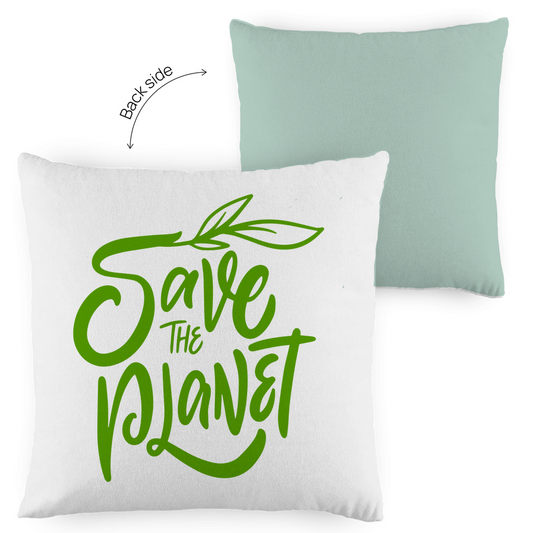 Kopfkissen zweifarbig "Save the Planet" - Grafikmagie