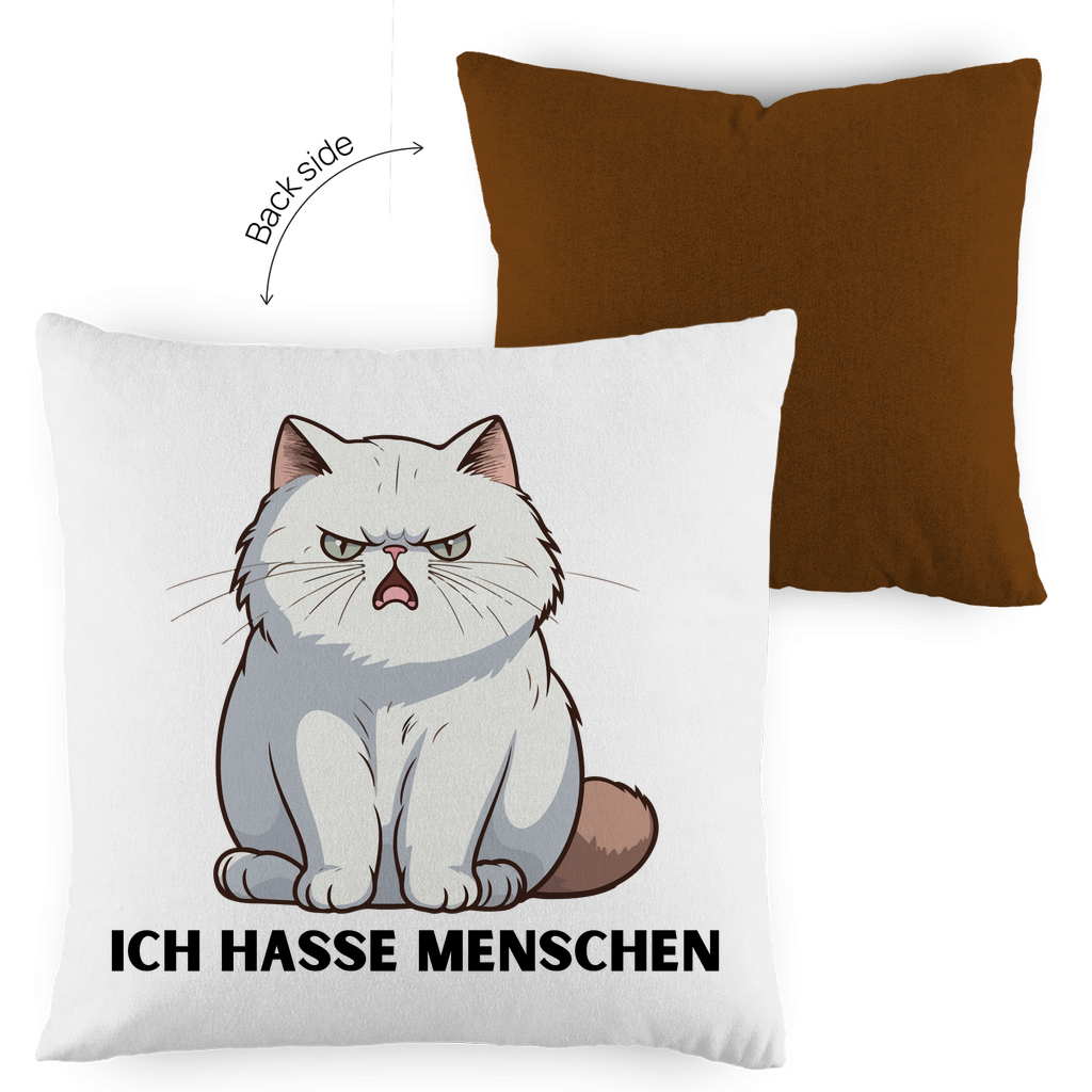 Kopfkissen zweifarbig "Ich hasse Menschen" - Grafikmagie