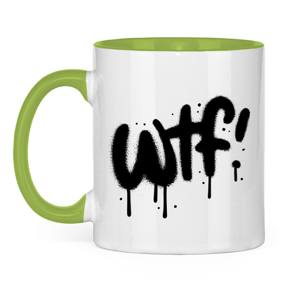 Tasse zweifarbig "WTF" - Grafikmagie