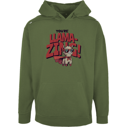 Unisex Oversize Hoodie "You're Look LLamazing"