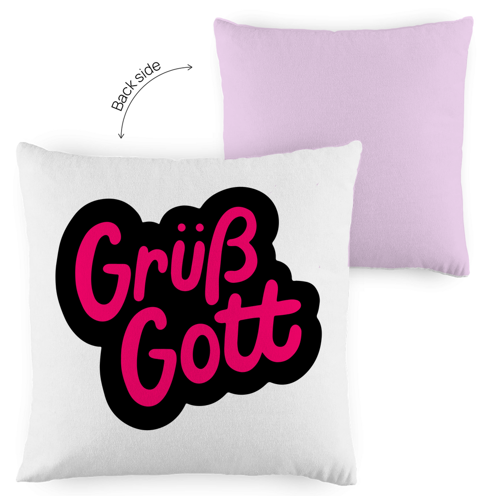 Kopfkissen zweifarbig "Grüß Gott" - Grafikmagie