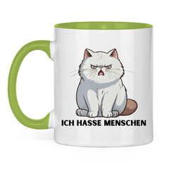 Tasse zweifarbig "Ich hasse Menschen" - Grafikmagie
