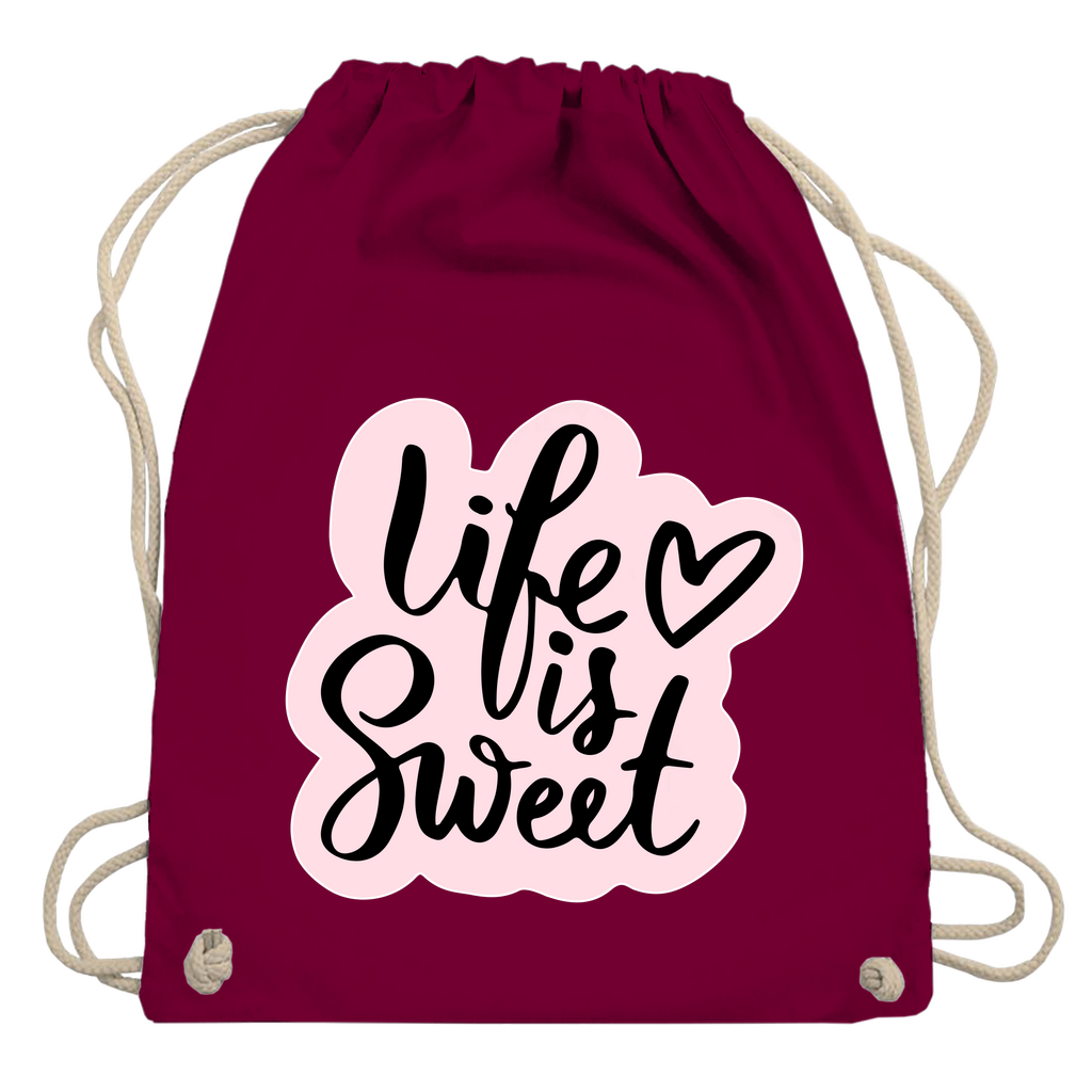 Turnbeutel "Life is sweet"